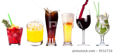 Collection of different images of alcohol isolated Collection of different images of alcohol isolated 9532718