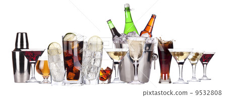 different images of alcohol isolated 9532808