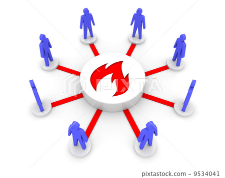 Team fire. Group inspiration. Concept 3D illustration. 9534041