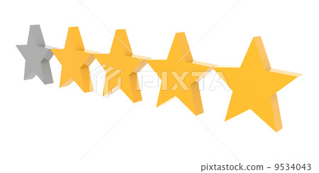 Four stars rating. Concept 3D illustration. 9534043