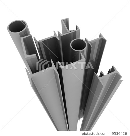 High technology background - steel profiles 9536426
