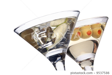 martini with olive cocktail isolated martini with olive cocktail isolated 9537586
