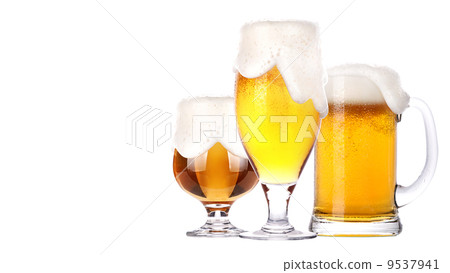 Frosty glass of light beer set isolated Frosty glass of light beer set isolated 9537941