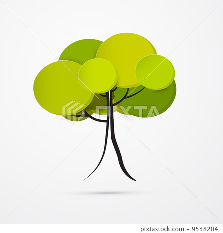Abstract Vector Tree Isolated on White Background - Stock Illustration ...