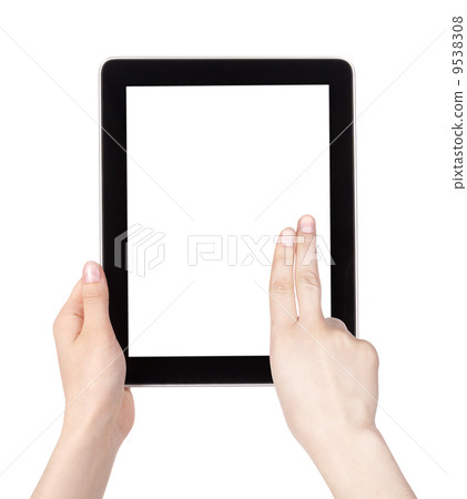 Touch screen tablet computer with hand 9538308