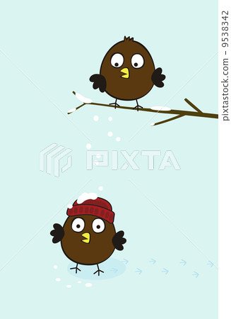 Vector Illustration Of Two Birds Vector Illustration Of Two Birds 9538342