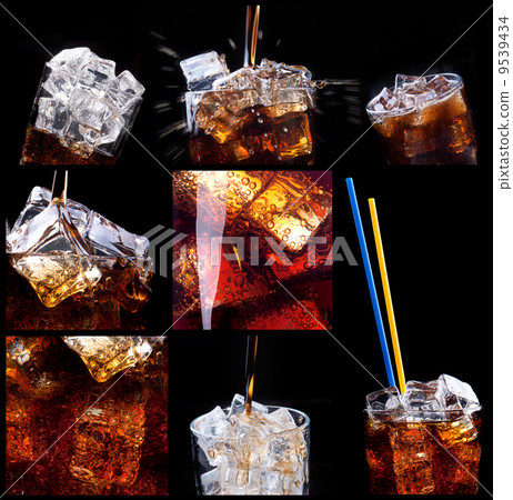 Fresh cola background with splash 9539434