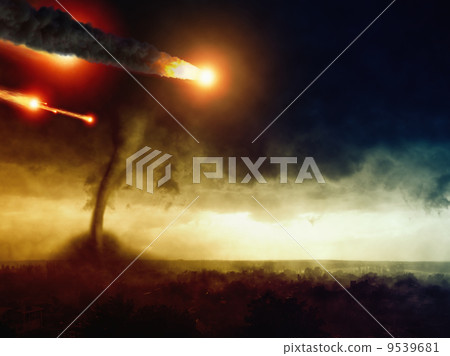 Asteroid impact and huge tornado 9539681