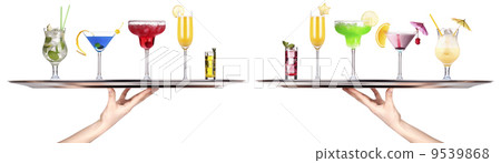 different alcohol drinks on a tray different alcohol drinks on a tray 9539868