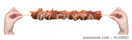 fresh grilled meat dishes with hand 9539991
