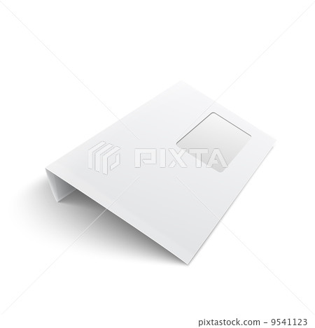 Blank envelope with window on white background. 9541123