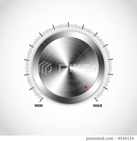 Realistic metal button with circular processing - Stock Illustration ...