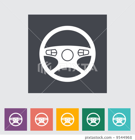 Car Steering Wheel flat icon. 9544968