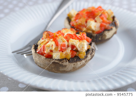 Mushroom stuffed with cheese and vegetables 9545775