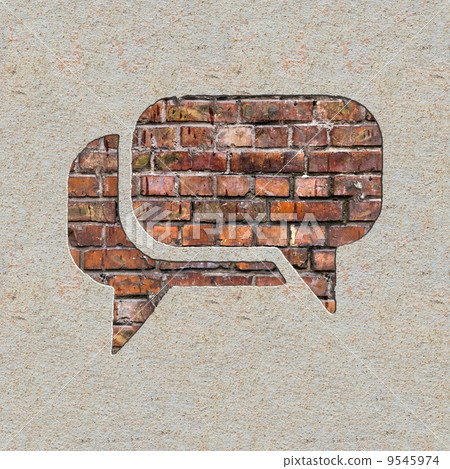Speech Bubble Icon on the Wall. 9545974
