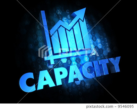 Capacity Concept on Dark Digital Background. 9546095