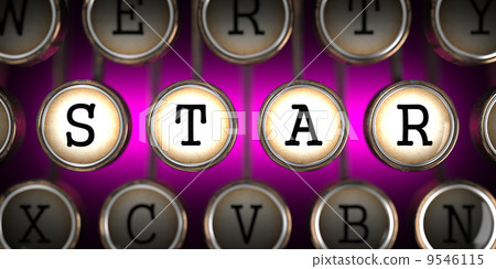 Star on Old Typewriter's Keys. 9546115