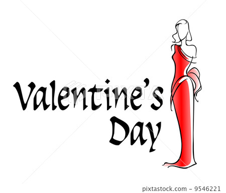 Elegant lady on Valentines greeting Elegant lady on Valentines greeting 9546221