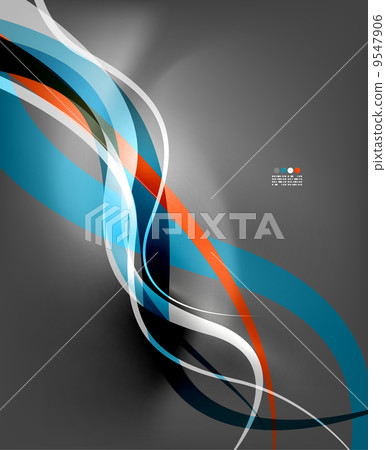 Abstract business wave lines on grey background Abstract business wave lines on grey background 9547906