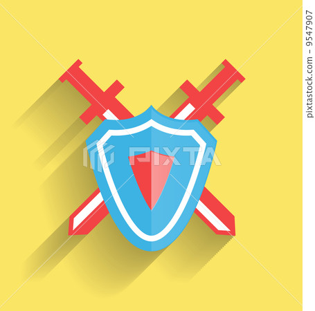 Vector protection shield flat icon Vector protection shield flat icon 9547907