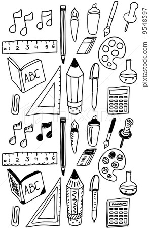 Hand drawn back to school dooldes / icons set 9548597