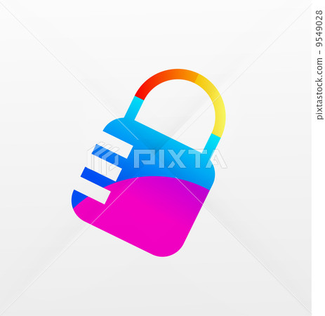 Vector lock modern colorful design 9549028
