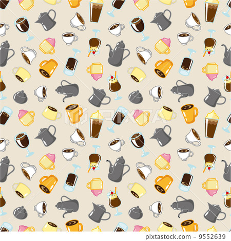 Wallpaper Coffee Pattern Stock Illustration