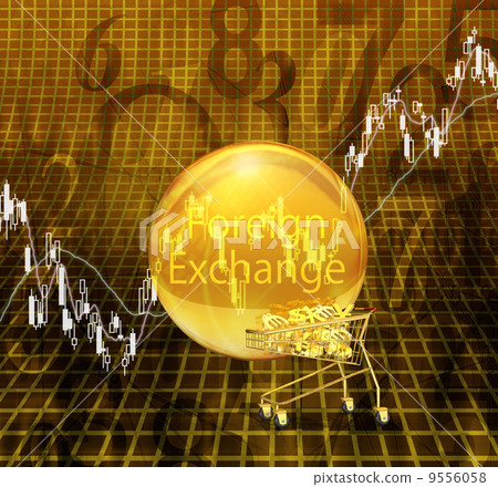 Shopping cart full of golden currency Shopping cart full of golden currency 9556058