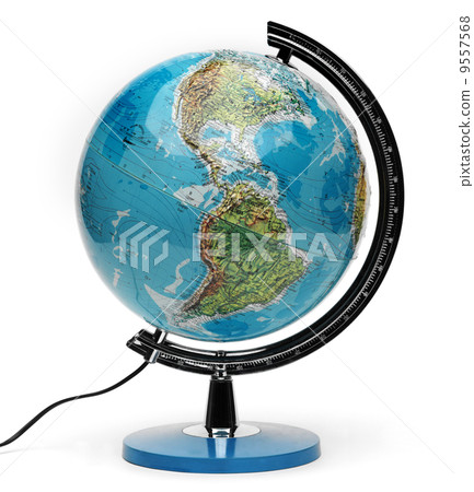 globe isolated on white background with america 9557568