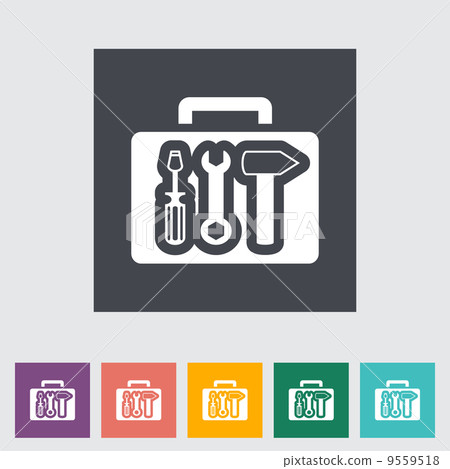 Tool box single flat icon. Tool box single flat icon. 9559518