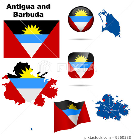 Antigua and Barbuda vector set. 9560388