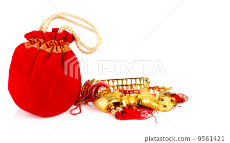 Chinese New Year Gift Bag and decoration on White Background 9561421