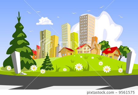 Abstract vector city - summer 9561575