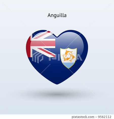 Love Anguilla symbol. Heart flag icon. 9562112