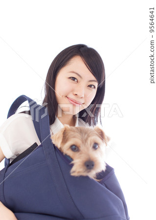 A woman with a dog A woman with a dog 9564641