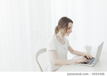 Personal computer and female 9565406