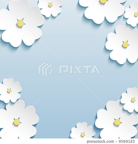Floral abstract background, 3d flowers cherry tree sakura 9569183
