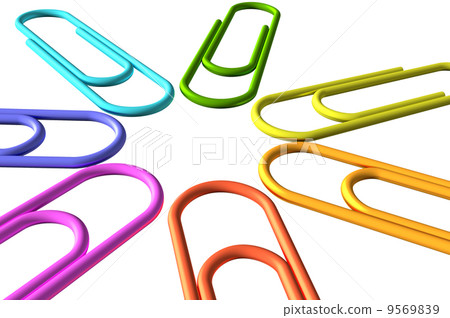 Colored clip set closeup view Colored clip set closeup view 9569839