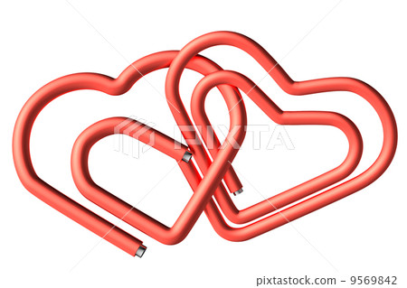 Red paperclips heart couple 9569842
