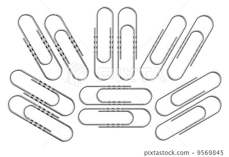 Metallic paperclips set Metallic paperclips set 9569845