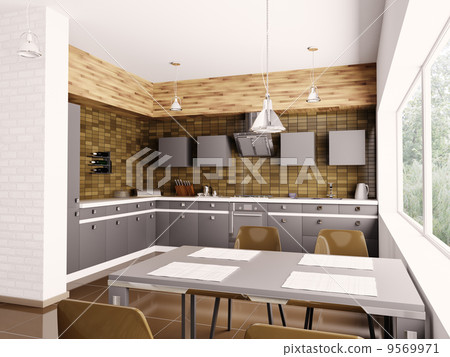 Modern kitchen interior Modern kitchen interior 9569971