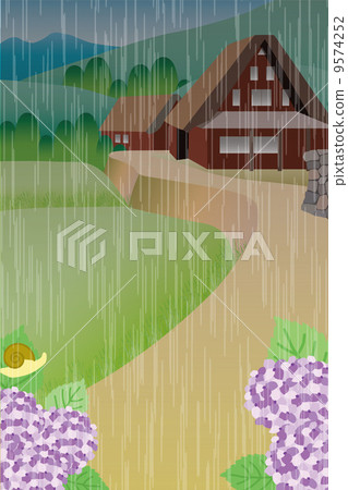 Illustration of rain scenery 9574252
