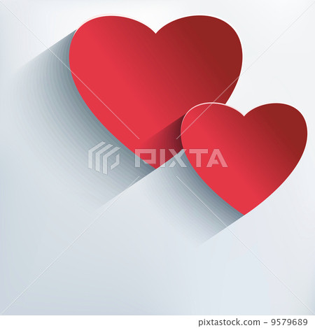 Stylish Valentines day background with 3d red... - Stock Illustration ...