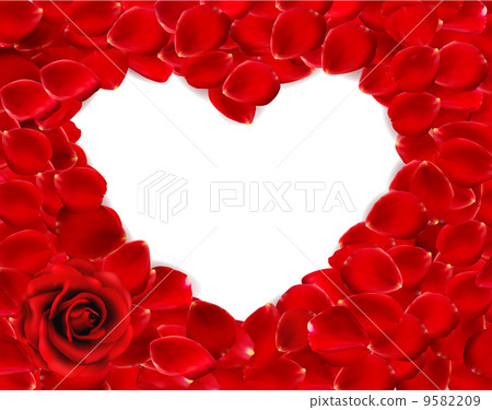 Beautiful heart of red rose petals. Vector - Stock Illustration ...