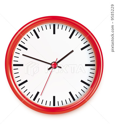 Red wall clocks. Vector illustration 9585229