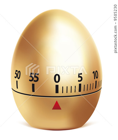 Golden egg timer isolated on white. Vector illustration 9585230