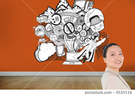 Composite image of smiling asian businesswoman Composite image of smiling asian businesswoman 9585516