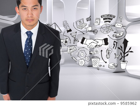 Composite image of serious asian businessman Composite image of serious asian businessman 9585962