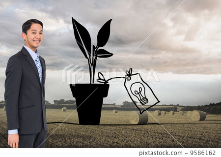 Composite image of smiling asian businessman Composite image of smiling asian businessman 9586162