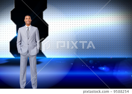 Composite image of attractive businessman with hands in pockets Composite image of attractive businessman with hands in pockets 9588254